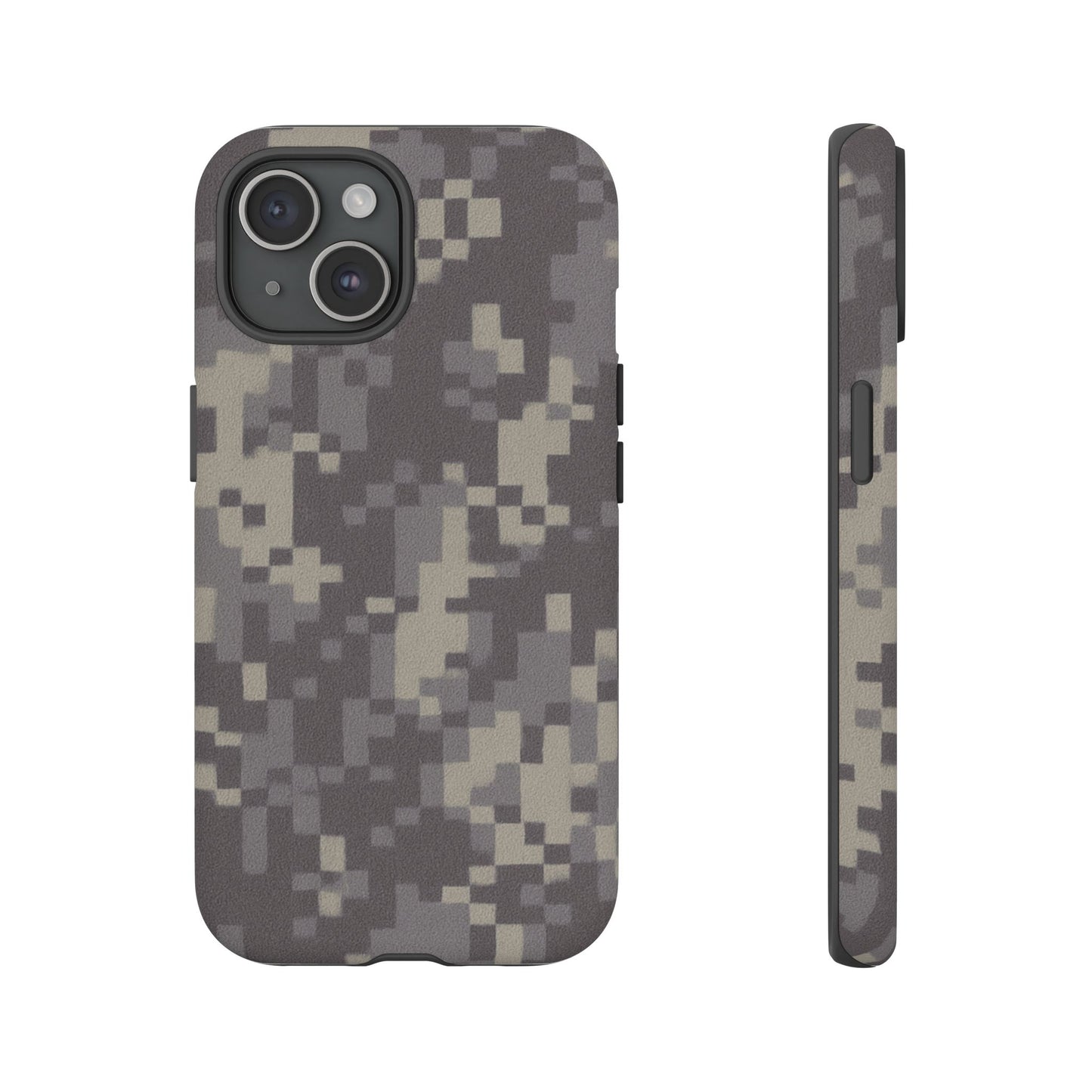 Rugged digital camo phone case by Printify, protective tough cover with digital camouflage pattern for smartphones.
