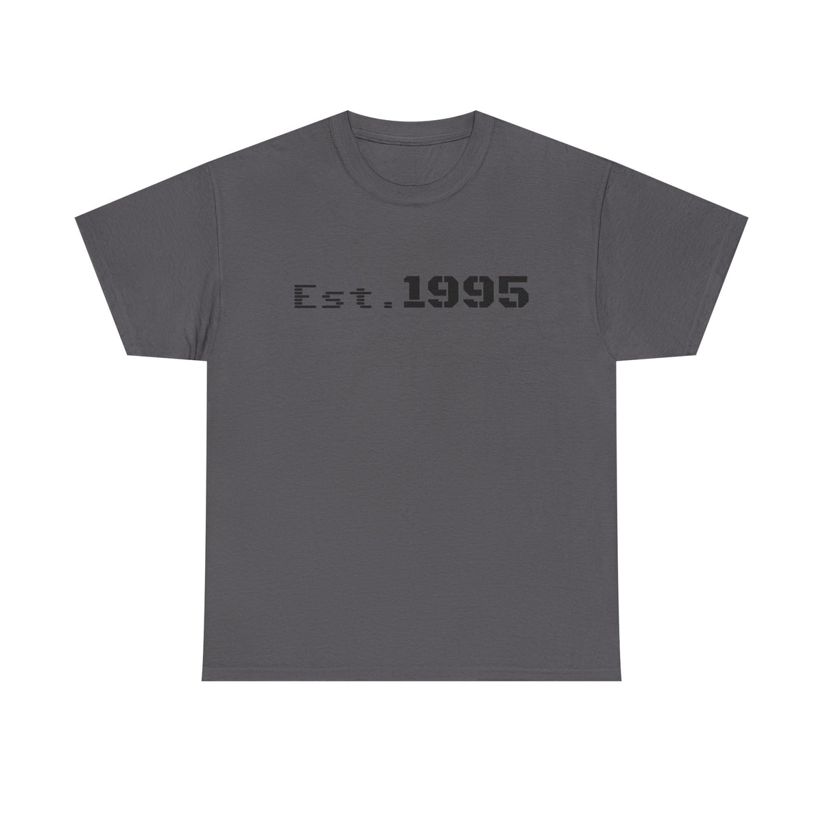Vintage minimalist Est. 1995 T-shirt by Printify featuring a clean design celebrating a 1995 birthday.