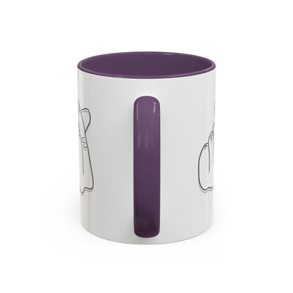Minimal Korean finger heart accent mug by Printify, 11oz or 15oz ceramic coffee mug with simple heart design on white background
