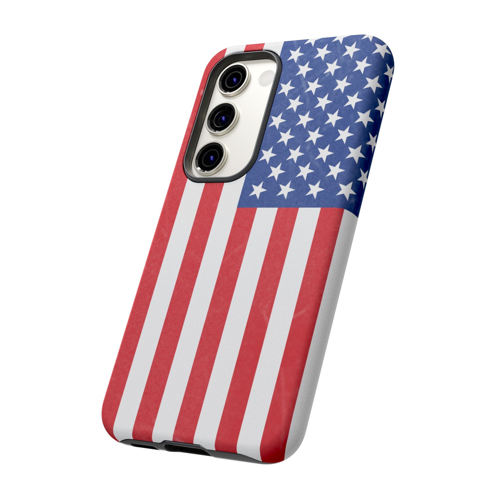 American flag tough phone case for iPhone by Printify, durable patriotic cover with bold flag design and protective features.