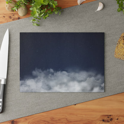 Cloudscape Glass Cutting Board – Moody Sky Kitchen Prep Board