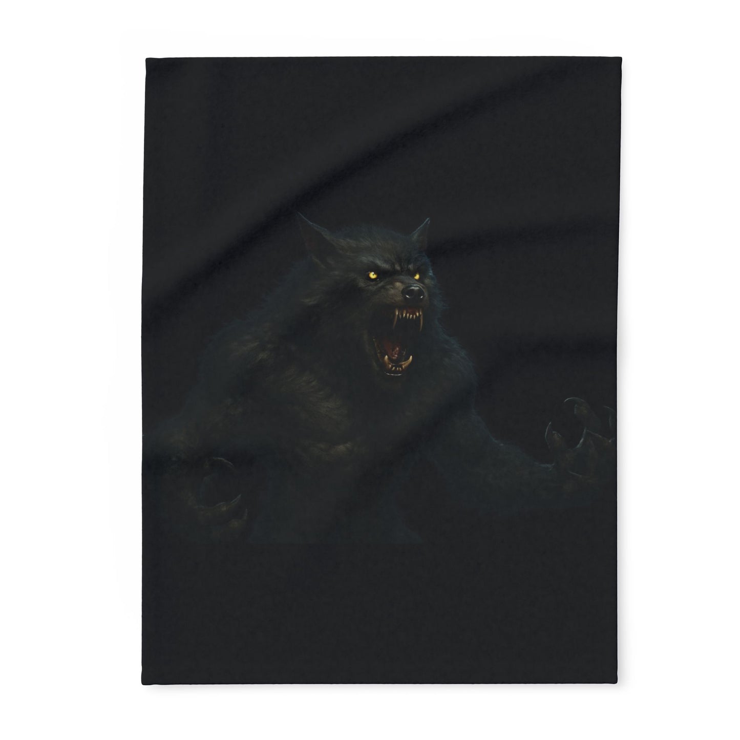 Fierce Werewolf Arctic Fleece Blanket, Cozy Blanket for Horror Lovers, Gifts for Halloween, Warm Throw for Movie Night