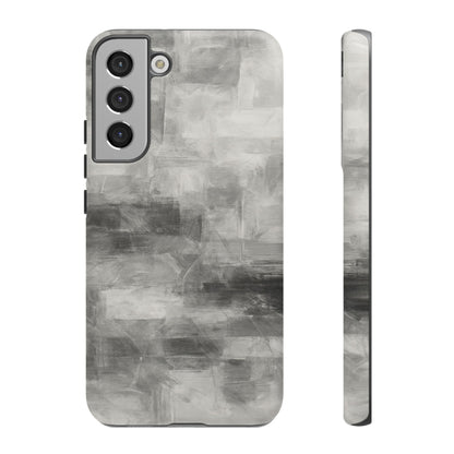 Abstract gray grid phone case for iPhone, durable protective cover by Printify featuring a modern geometric design.