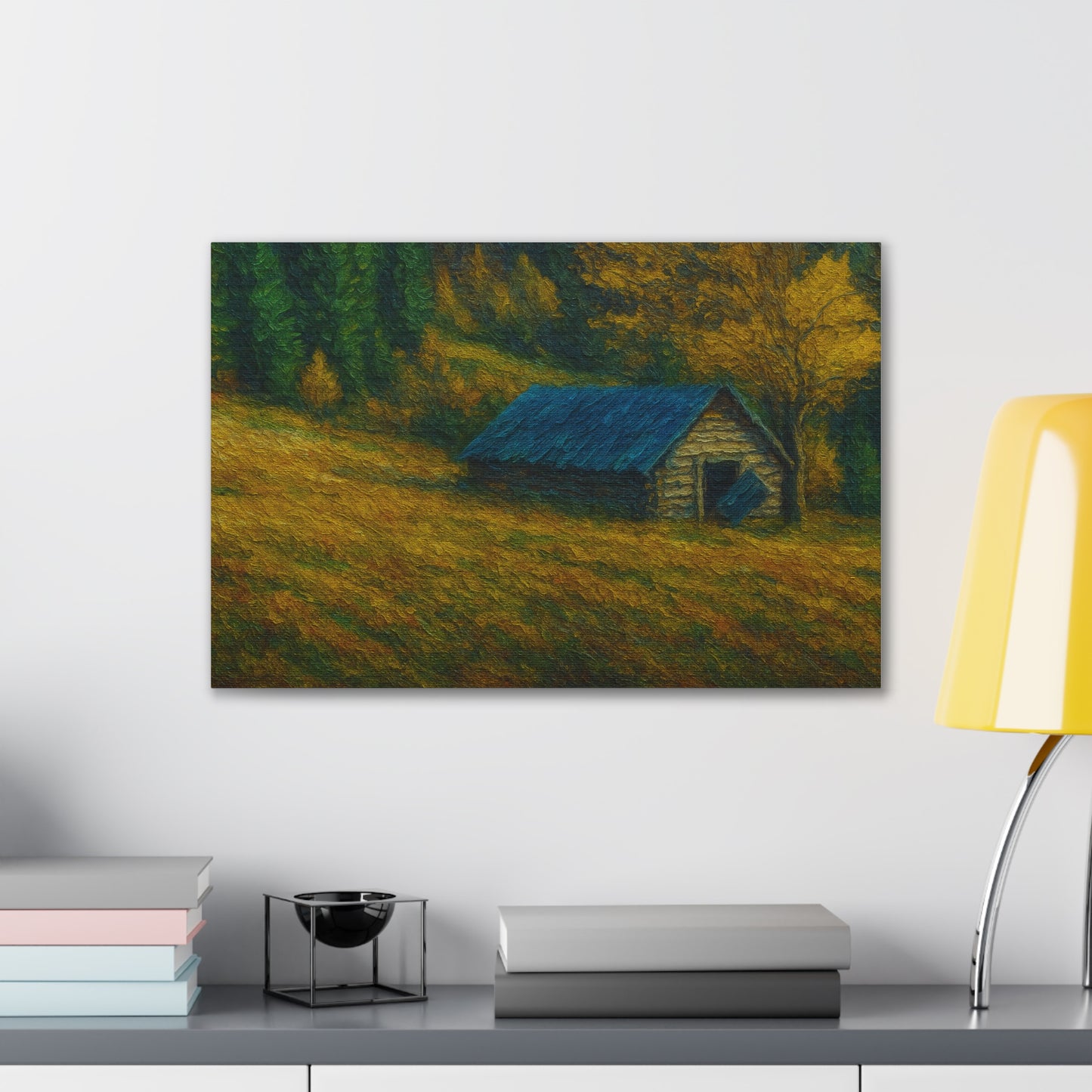 Rustic Canvas Wall Art, Nature Landscape Painting, Autumn Decor, Farmhouse Wall Art, Cozy Home Decoration - TRV