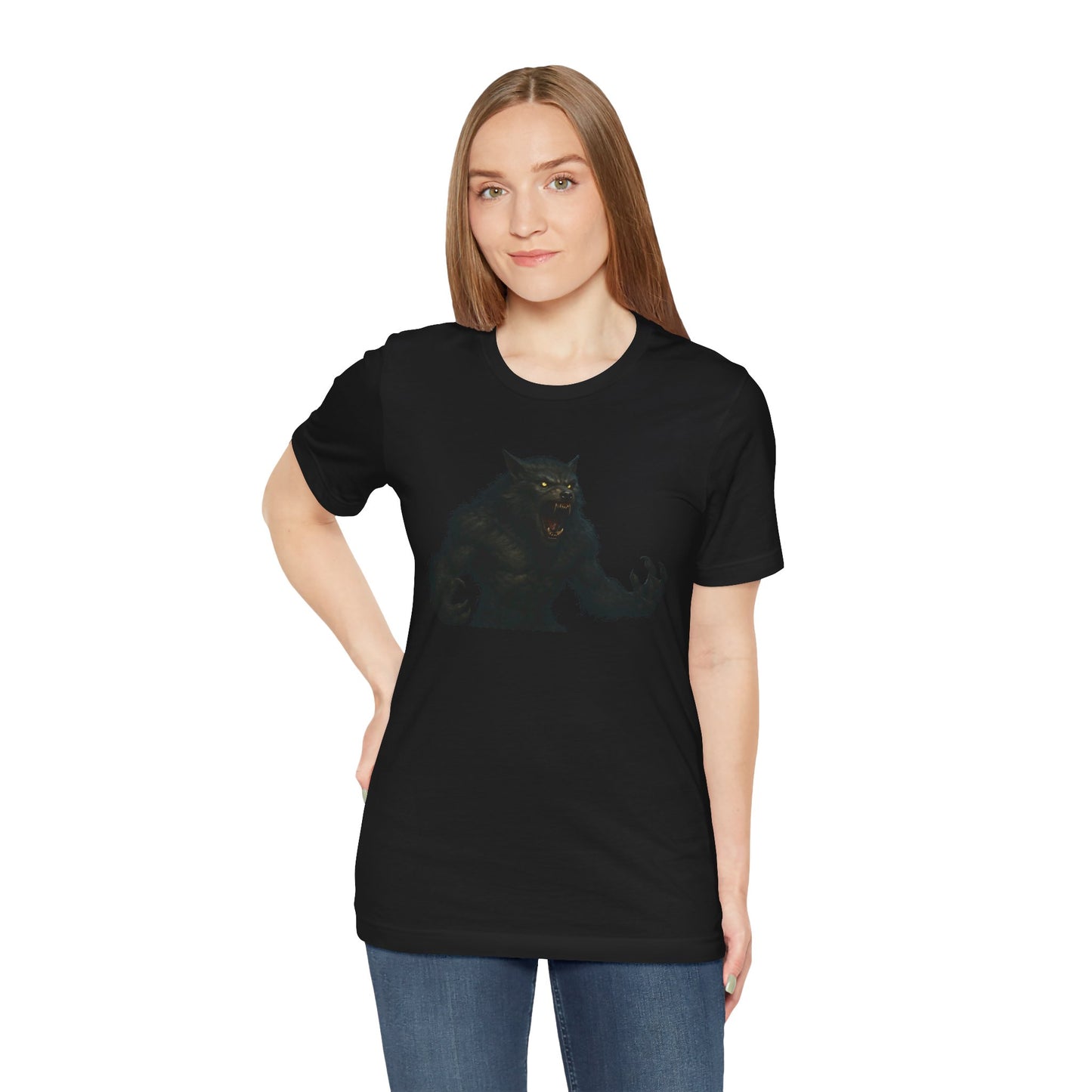 Werewolf Graphic Tee - Unisex Jersey Short Sleeve Shirt, Gift for Halloween, Casual Outfit, Animal Apparel, Unique T-Shirt