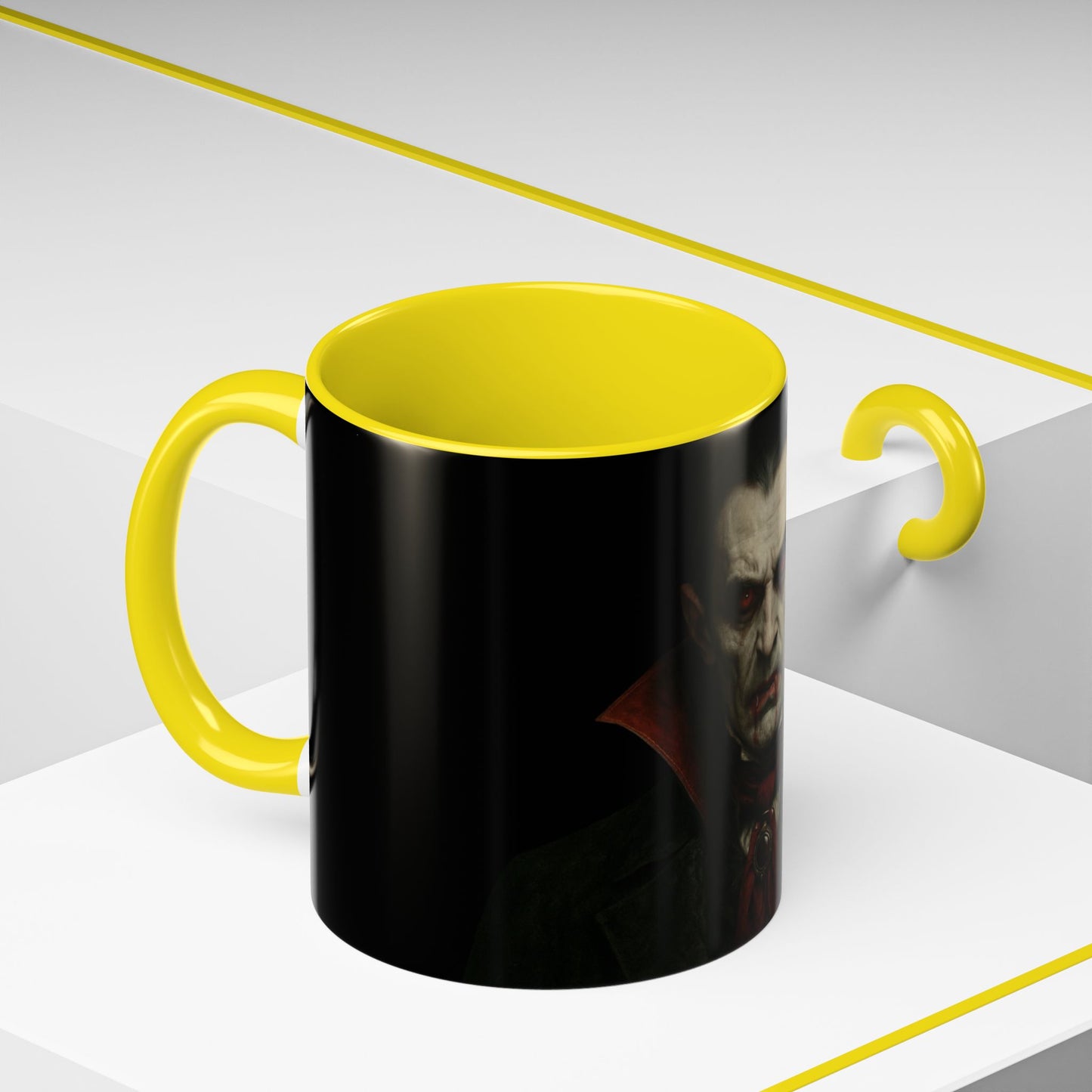 Gothic Dracula Vampire Accent Coffee Mug | Spooky Halloween Gift, Unique Home Decor, Collector's Mug, Coffee Lover's Gift