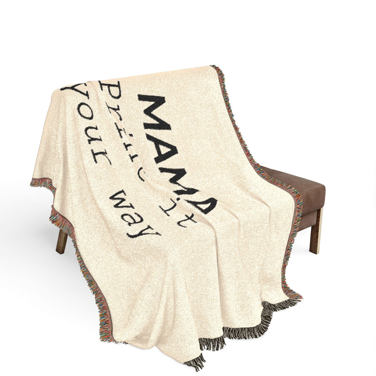 Custom woven throw blanket by Printify featuring a personalized design, soft texture, and cozy fabric for home decor.