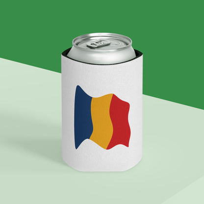 Romania Flag Can Cooler – Insulated Beer Koozie (Waving Tricolor)