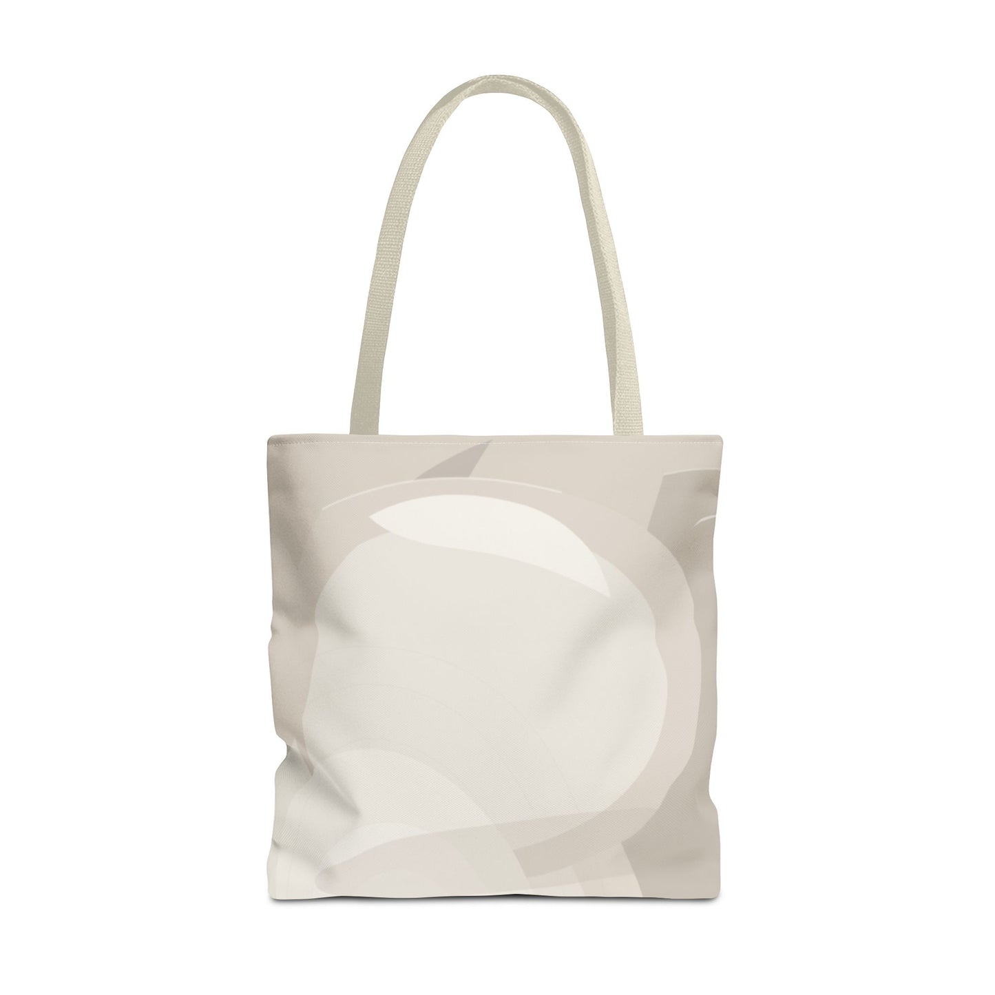 Neutral Abstract Circle Pattern Tote Bag | Minimal Beige AOP Canvas