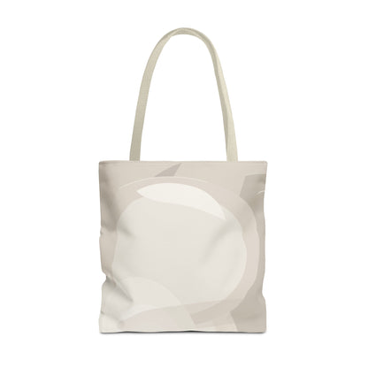 Neutral Abstract Circle Pattern Tote Bag | Minimal Beige AOP Canvas