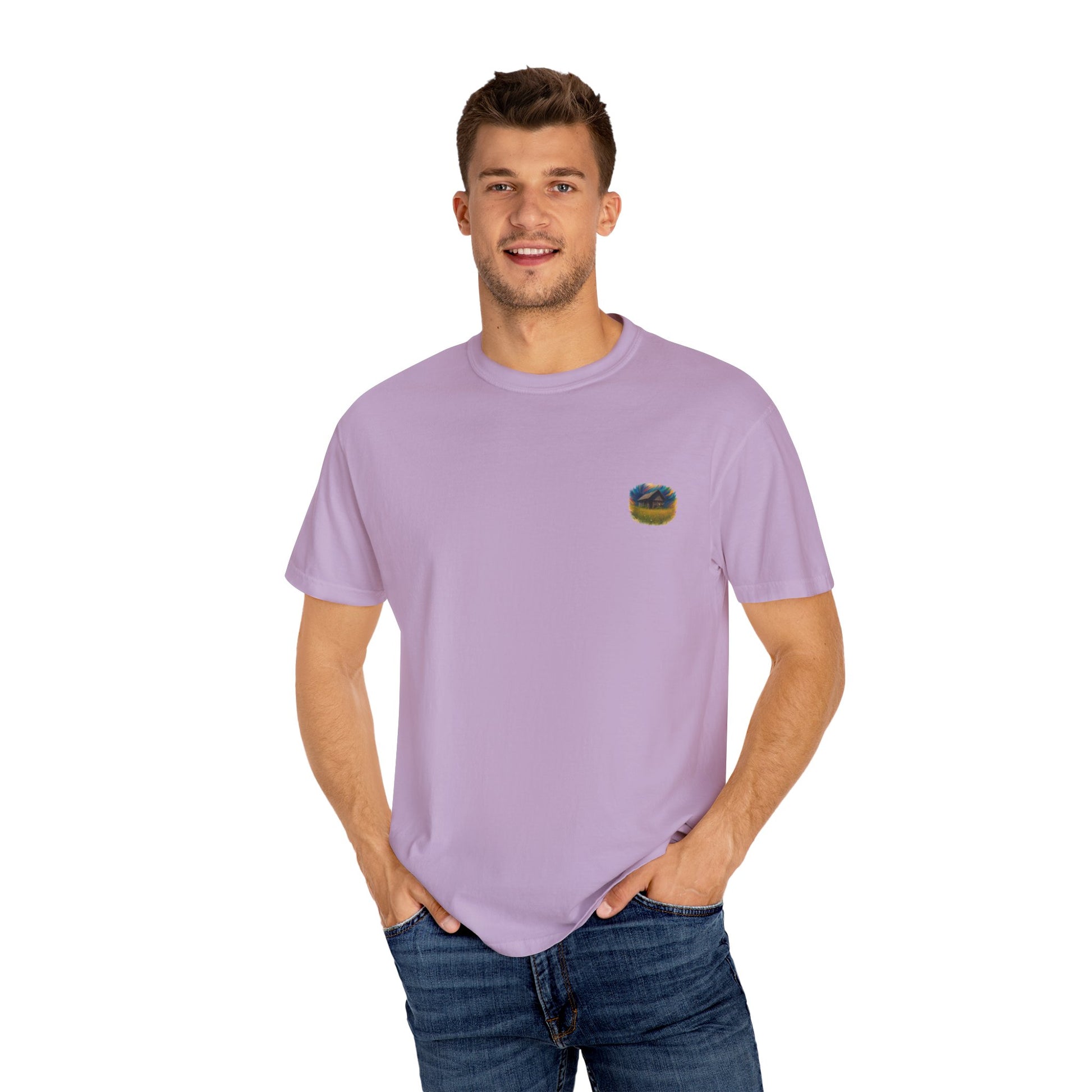 Rustic Landscape T-shirt | Relaxed Fit Tee, Casual Wear, Nature Lover Gift, Summer Outing Top, Eco-Friendly Apparel - TRV