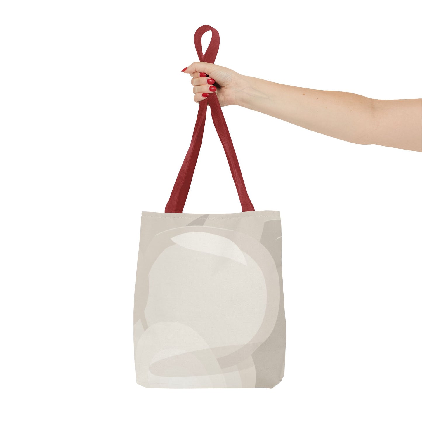 Neutral Abstract Circle Pattern Tote Bag | Minimal Beige AOP Canvas