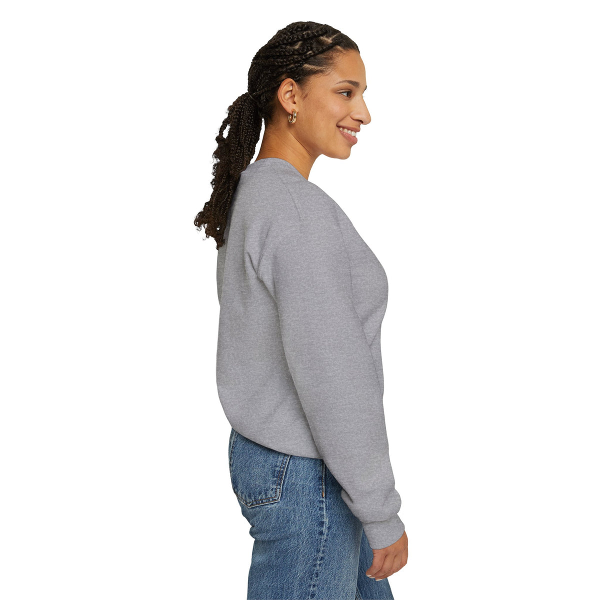 Printify USA crewneck sweatshirt featuring patriotic design, cozy fit, perfect for all seasons, suitable as a patriotic gift.
