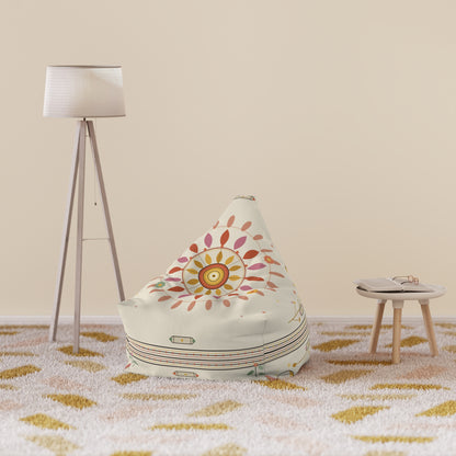 Boho Sunburst Bean Bag Cover — Floral Mandala Pattern