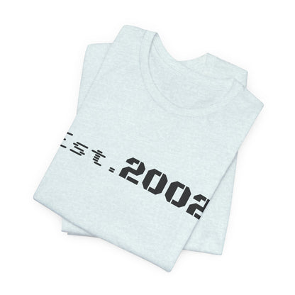 Vintage Est. 2002 T-Shirt by Printify featuring a classic design celebrating the year of establishment.