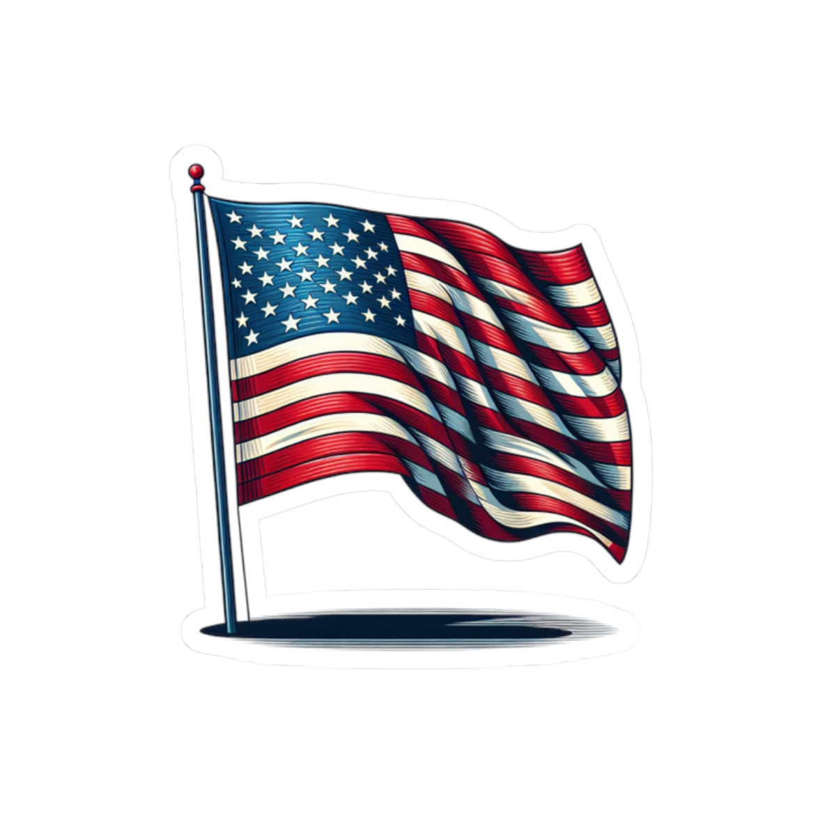 Patriotic Kiss-Cut Stickers | American Flag Decals for Laptops, Water Bottles, Scrapbooking, Fourth of July, Memorial Day - TRV