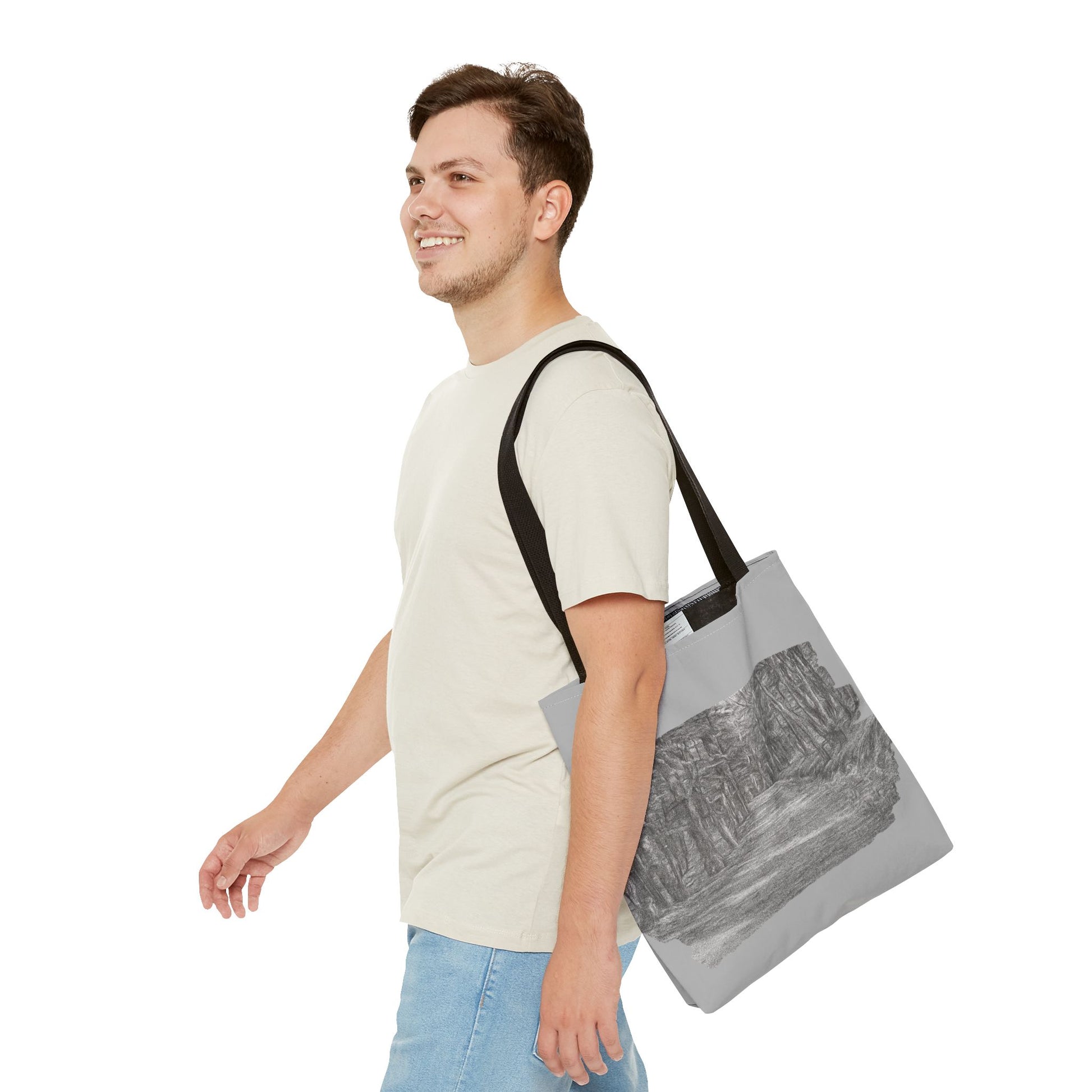 Scenic Path Tote Bag, Reversible Tote, Eco-Friendly Shopper, Outdoor Adventure Bag, Gift for Nature Lovers, Stylish Carryall - TRV