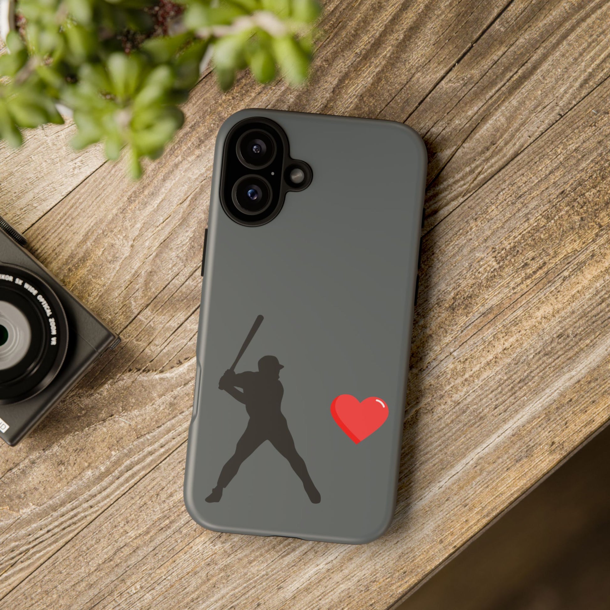 Printify Baseball Love phone case with sports-themed design, durable protection for sports fans and Father's Day gift.