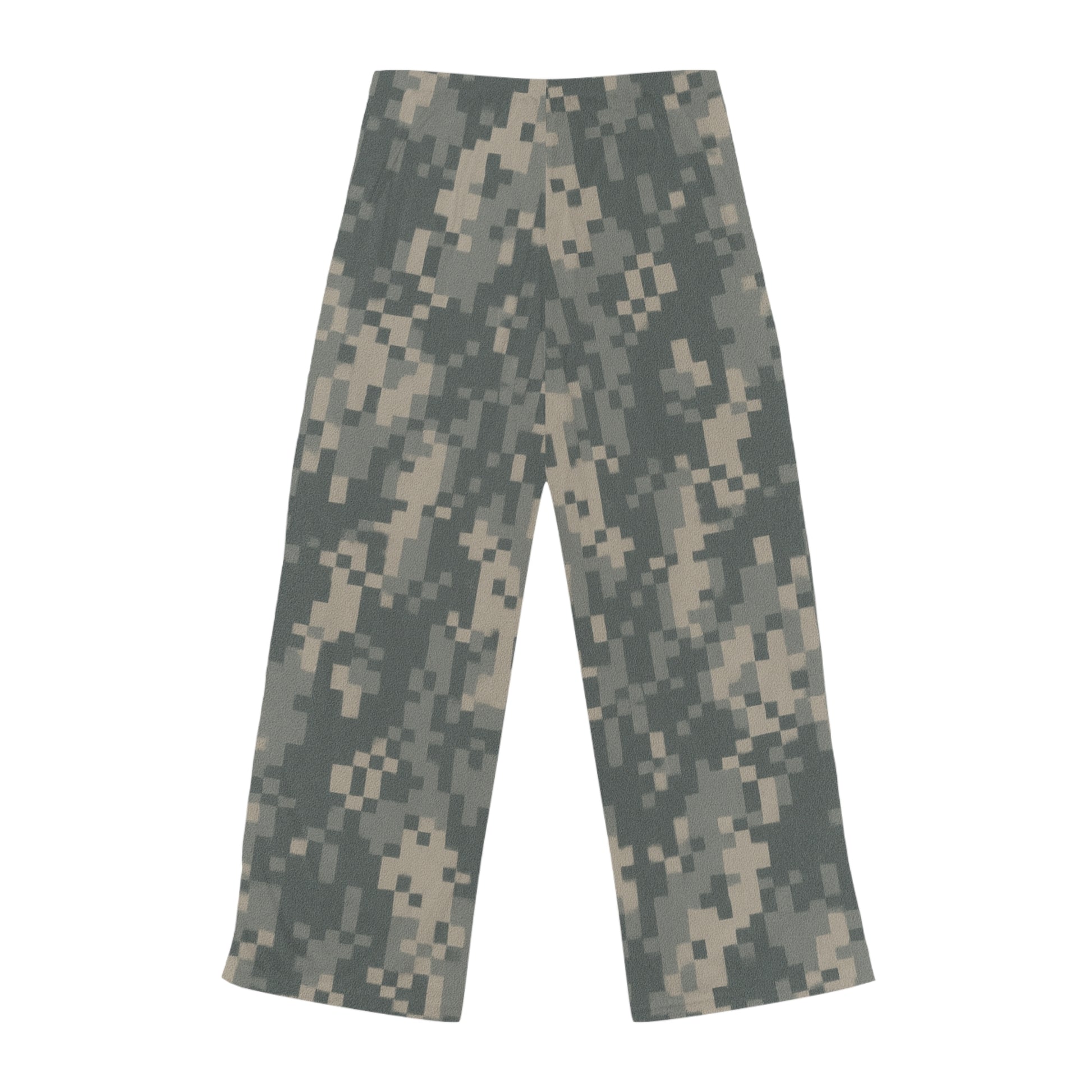 Camo women's pajama pants with digital army print, all-over camouflage pattern, comfortable lounge sleepwear by Printify