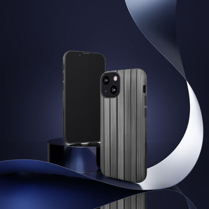 Ribbed metal texture tough protective iPhone case by Printify, featuring a sleek design and durable construction for iPhone models.