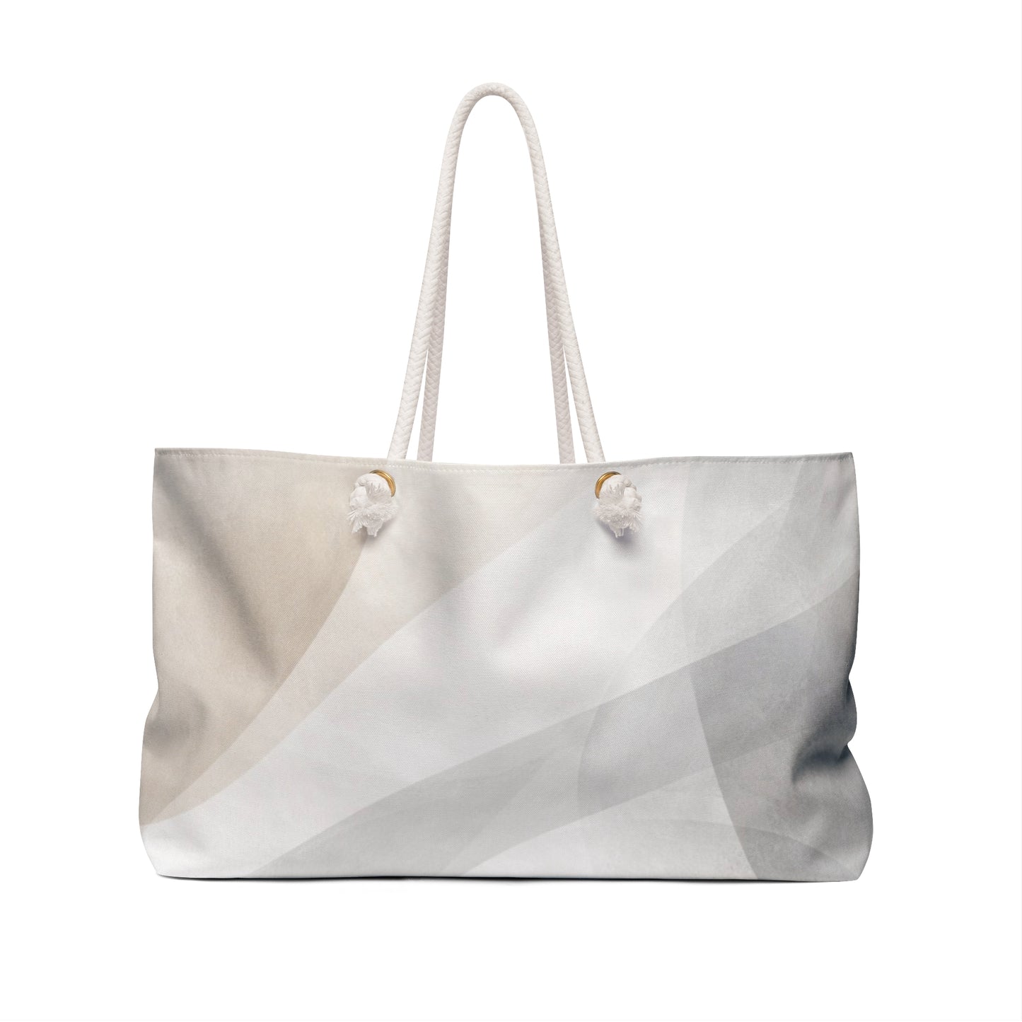 Soft Neutral Abstract Wave Weekender Bag | Minimal Beach Tote