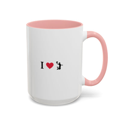 I Love Basketball Coffee Ceramic Mug, Cute Coffee Lover Gift, Personalized Mug for Fun, Black Accent Mug for Birthdays, Holidays, Office - TRV