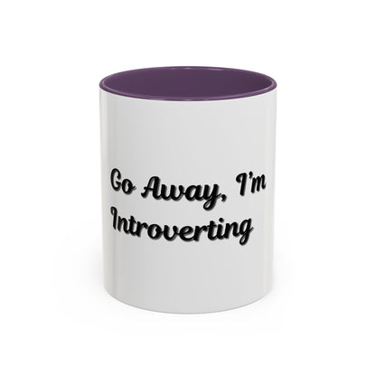 Introvert Coffee Mug - Go Away, I'm Introverting - Black Accent for Relaxing Moments - TRV