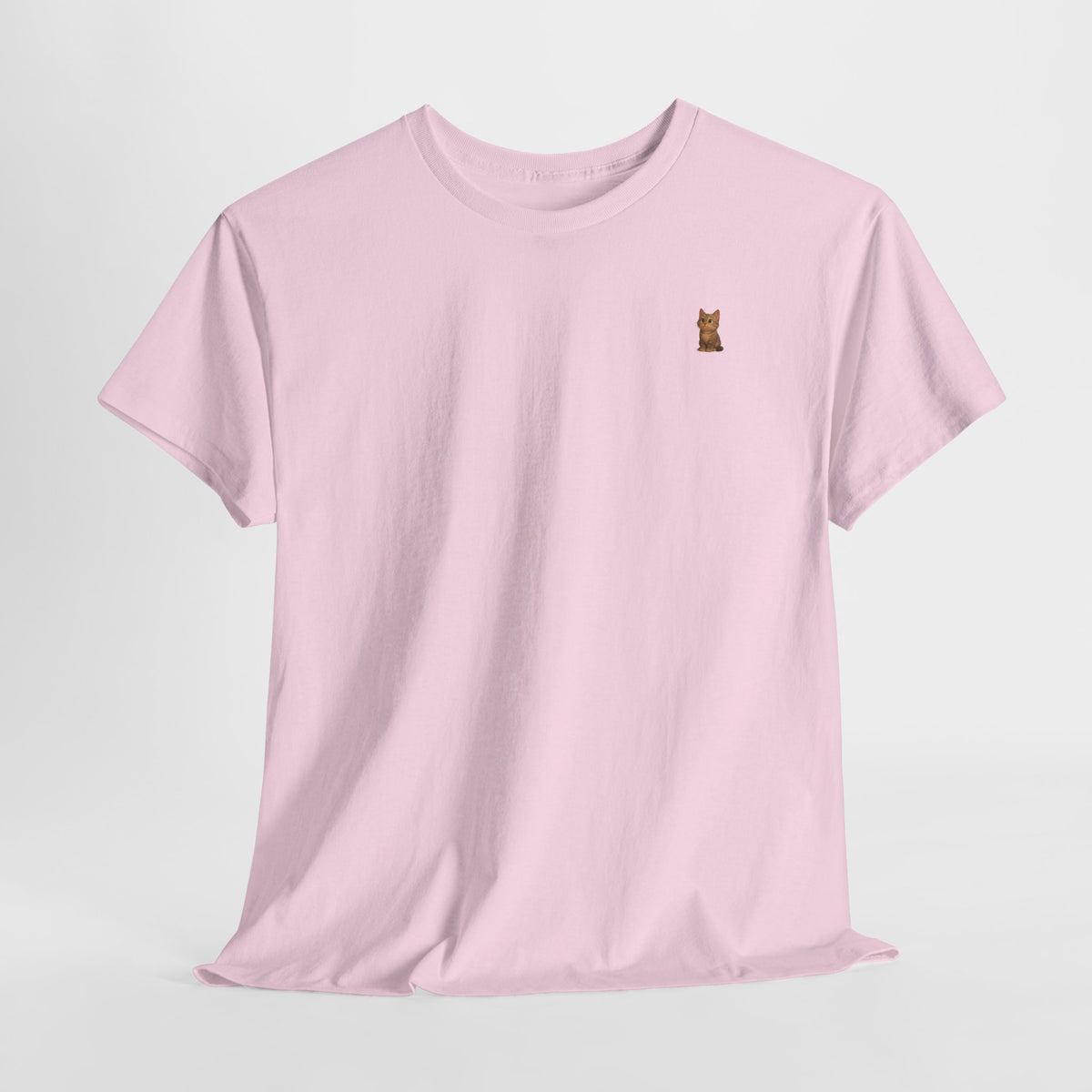 Brown kitten graphic T-shirt for cat lovers, featuring a cute cat design on a comfortable Printify T-shirt.