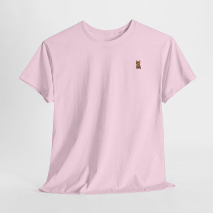 Brown kitten graphic T-shirt for cat lovers, featuring a cute cat design on a comfortable Printify T-shirt.