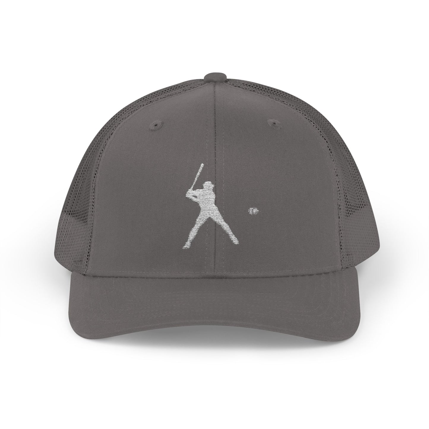 Vintage baseball snapback trucker cap with batter silhouette design, stylish Printify hat, adjustable fit, casual sportswear accessory.