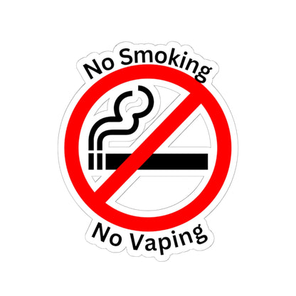 No Smoking No Vaping Sticker — Kiss-Cut No Smoking / Vaping Decal for Laptops, Water Bottles & Public Spaces
