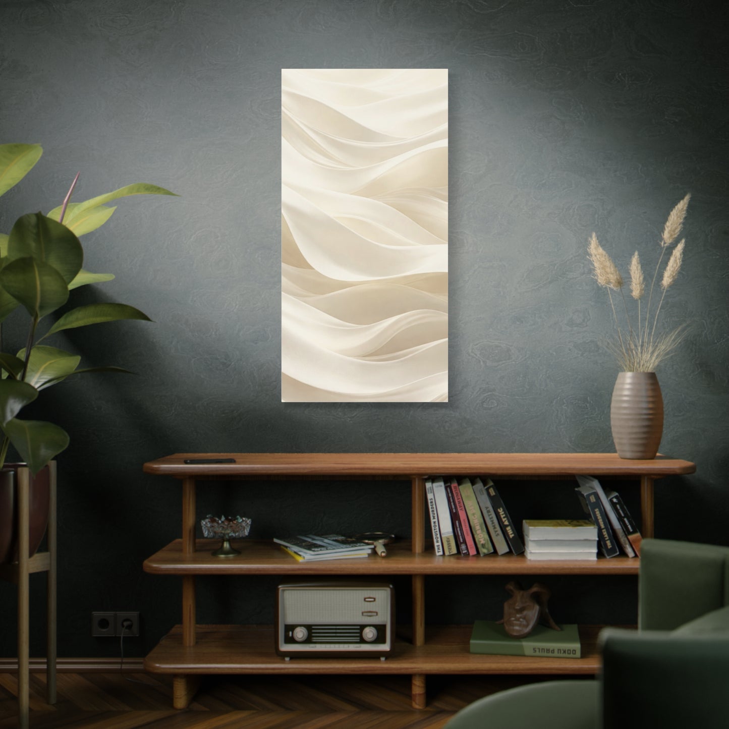 Neutral Abstract Wave Art Matte Canvas