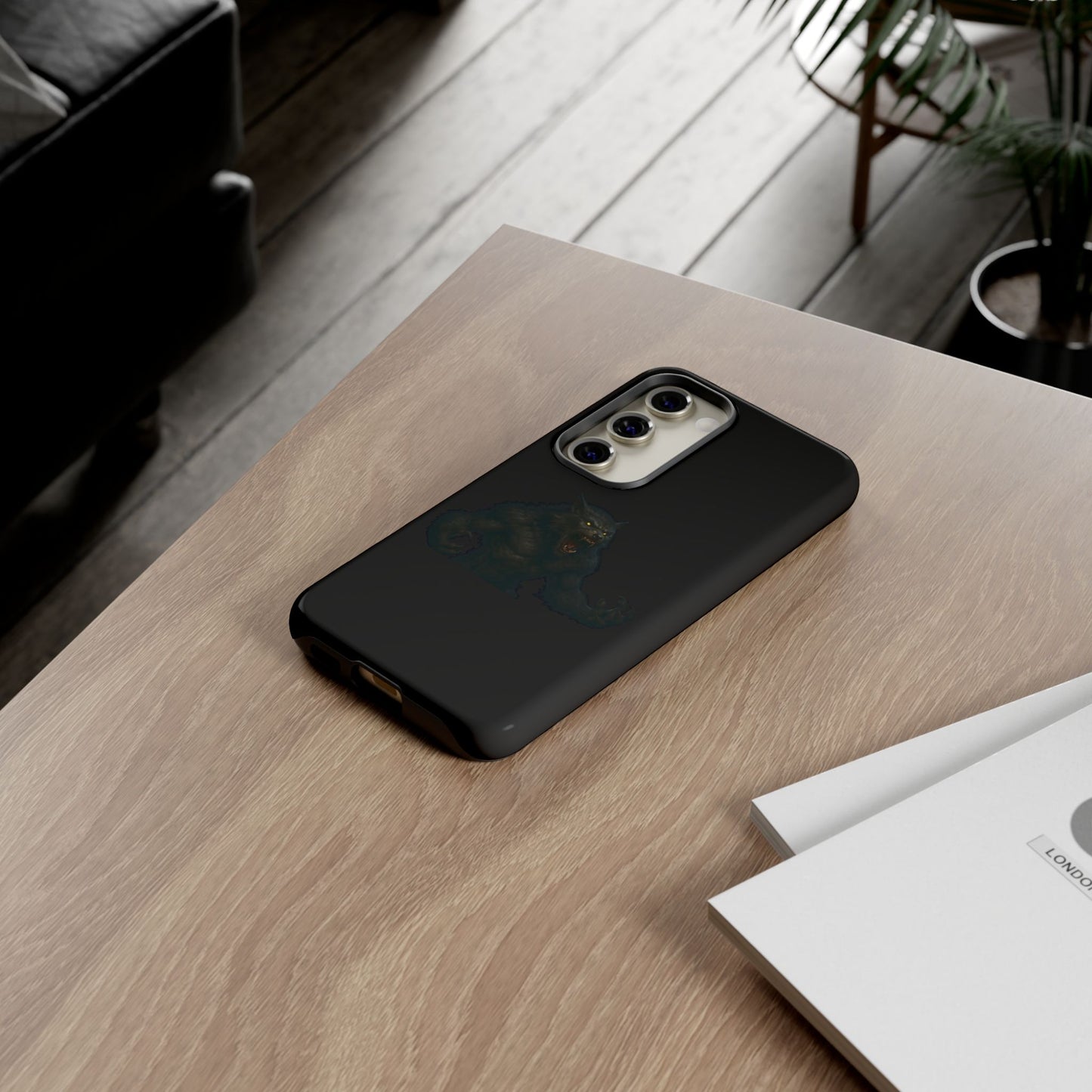 Dark monster graphic werewolf phone case from Printify, tough protective design for smartphones.