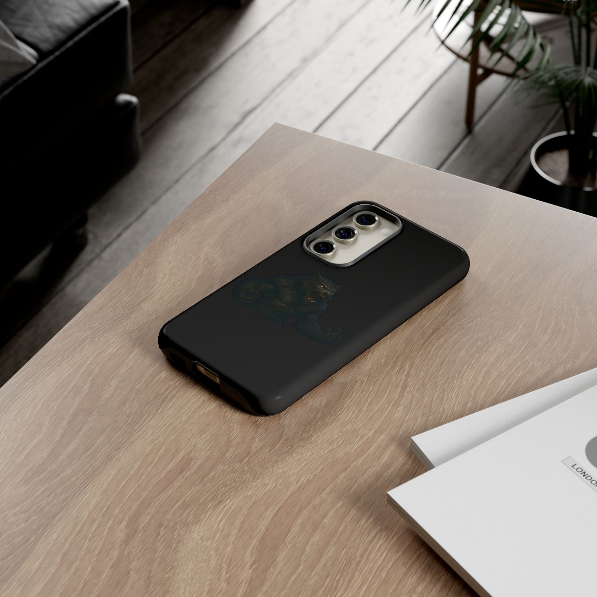 Dark monster graphic werewolf phone case from Printify, tough protective design for smartphones.