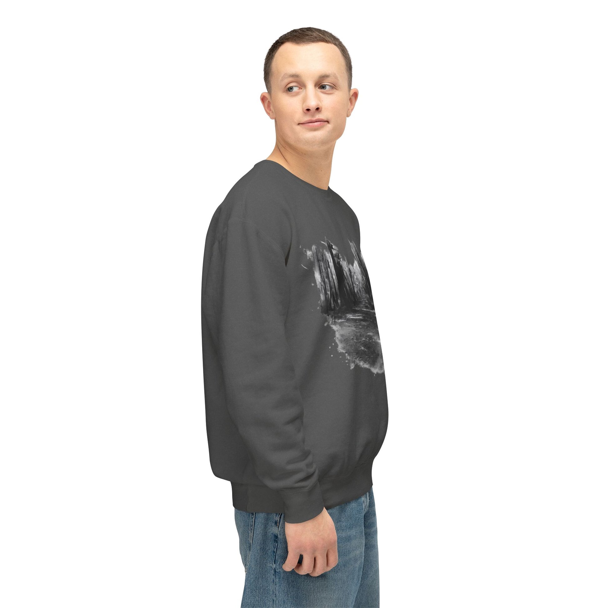 Scenic Minimalist Crewneck Sweatshirt - Cozy Art Tee for Nature Lovers, Gift for Her, Layering Essential, Perfect for Fall, Everyday Wear - TRV