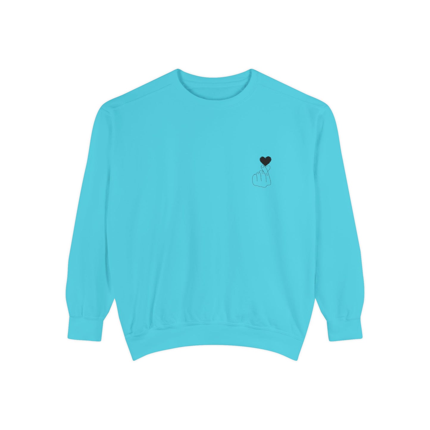 Unisex Garment-Dyed Sweatshirt with Heart Design - Cozy & Stylish