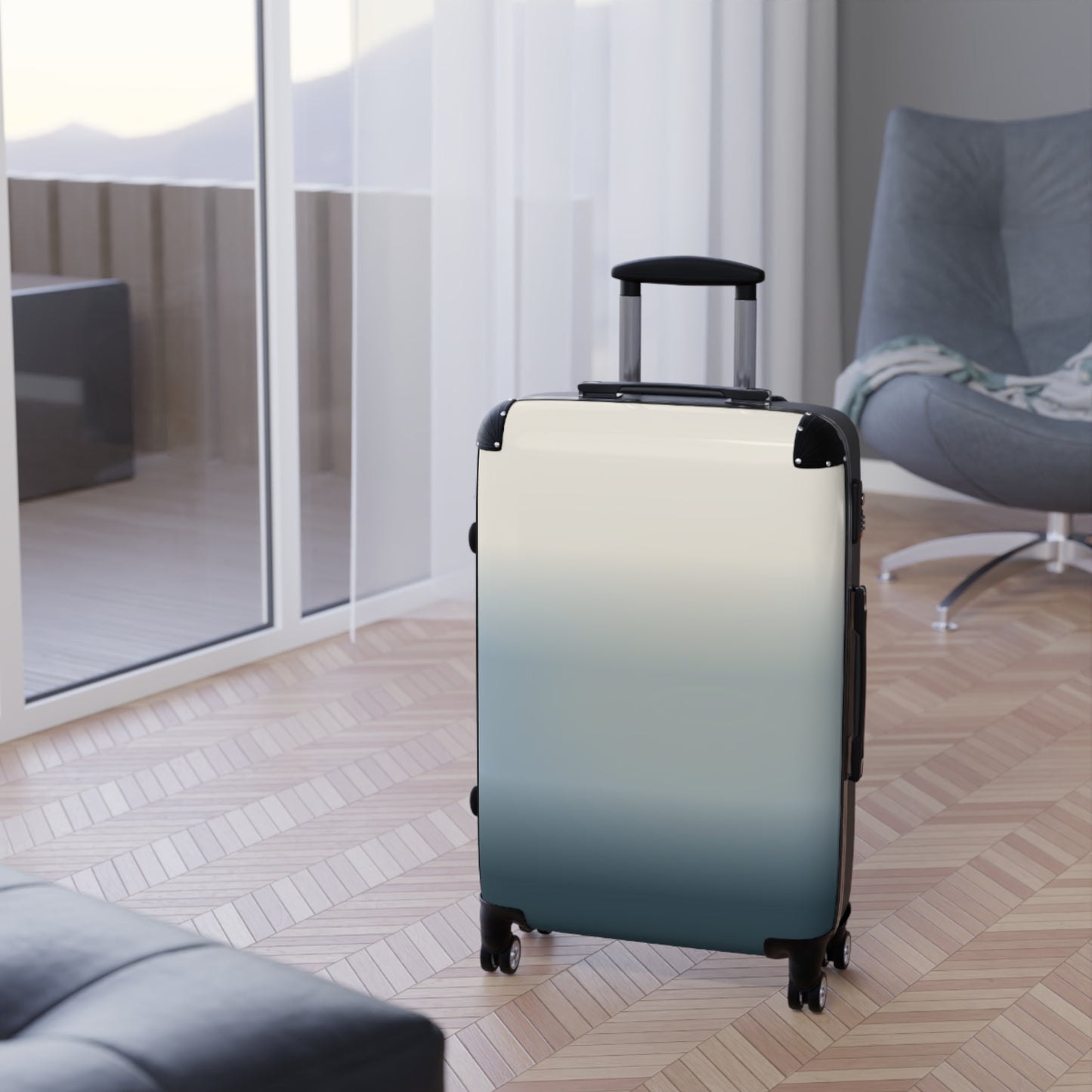 Gradient Carry-On Suitcase – Ombre Blue Travel Luggage