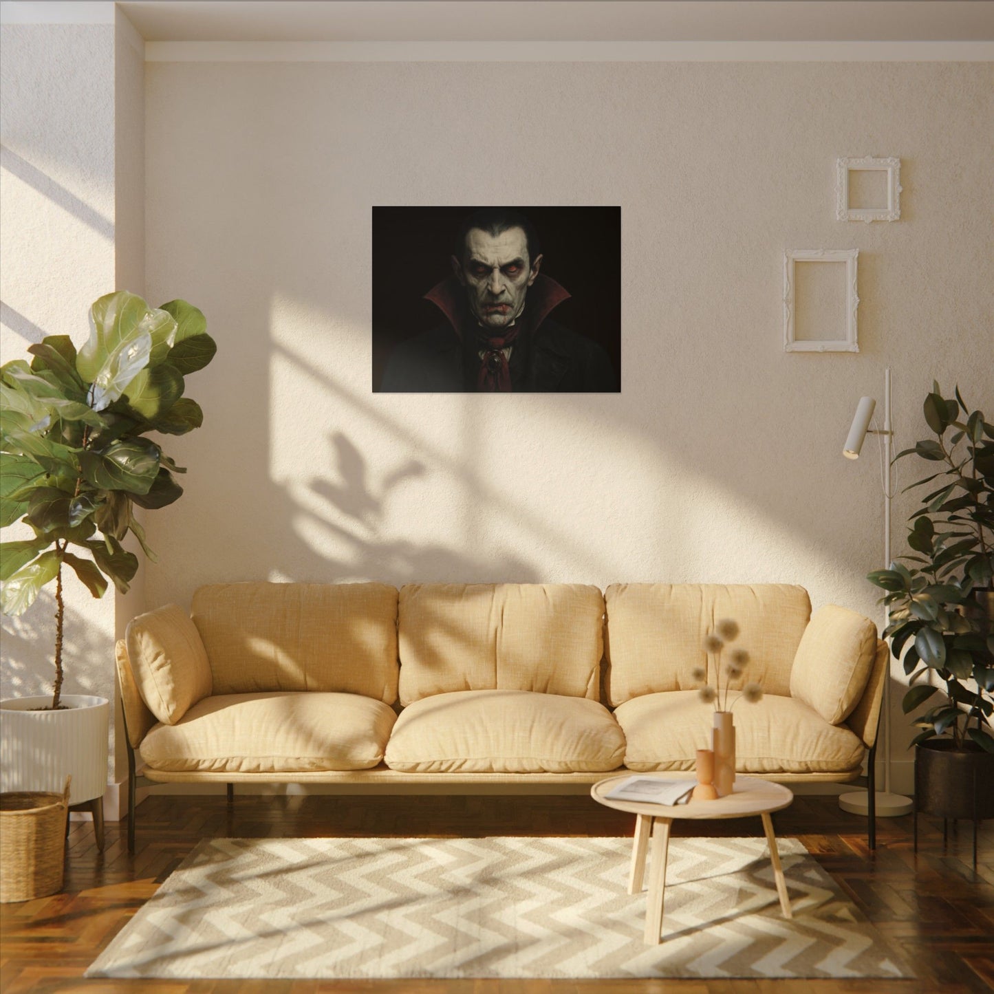Gothic Vampire Canvas Wall Art, Spooky Decor, Halloween Home Accent, Creepy Art Piece, Horror Themed Gift