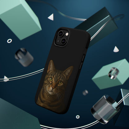 Magnetic Impact-Resistant Phone Case — Realistic Tabby Cat Portrait