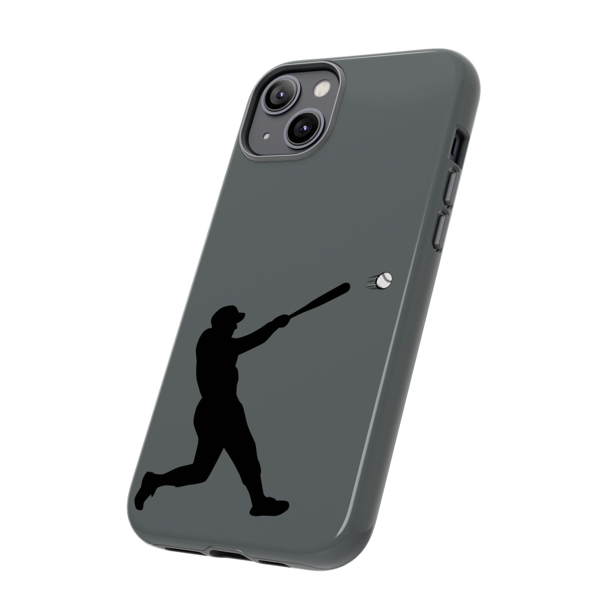 Printify baseball batter phone case, tough protective smartphone cover featuring a baseball player design for fans.