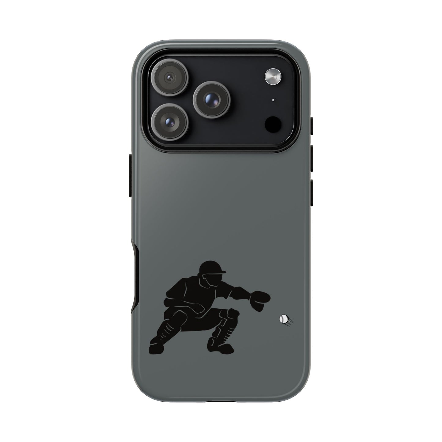 Printify baseball catcher phone case, tough protective cover with catcher design, fits smartphone for durable, stylish protection.