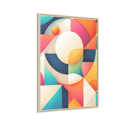 Colorful Geometric Abstract Art Matte Canvas Framed
