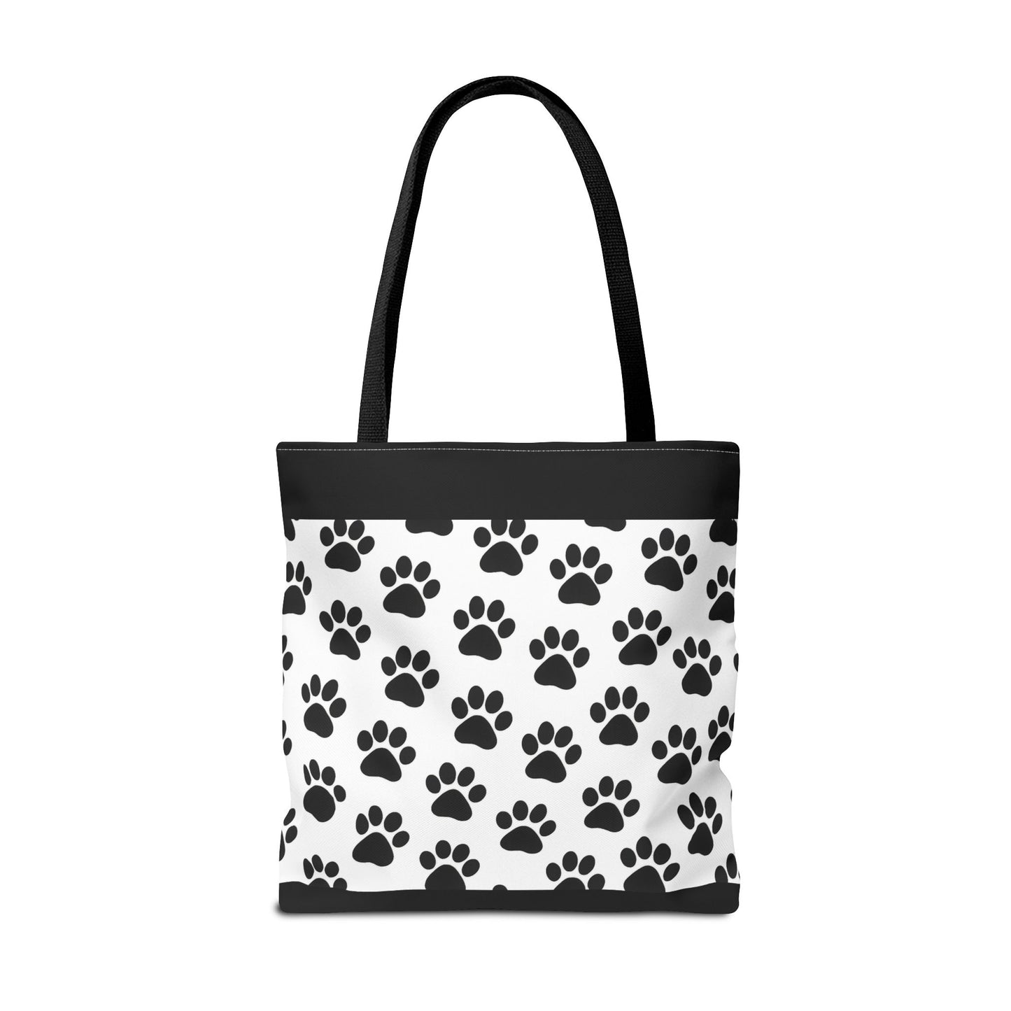 Eco-friendly tote bag with paw print design, ideal for dog and cat lovers, made by Printify.