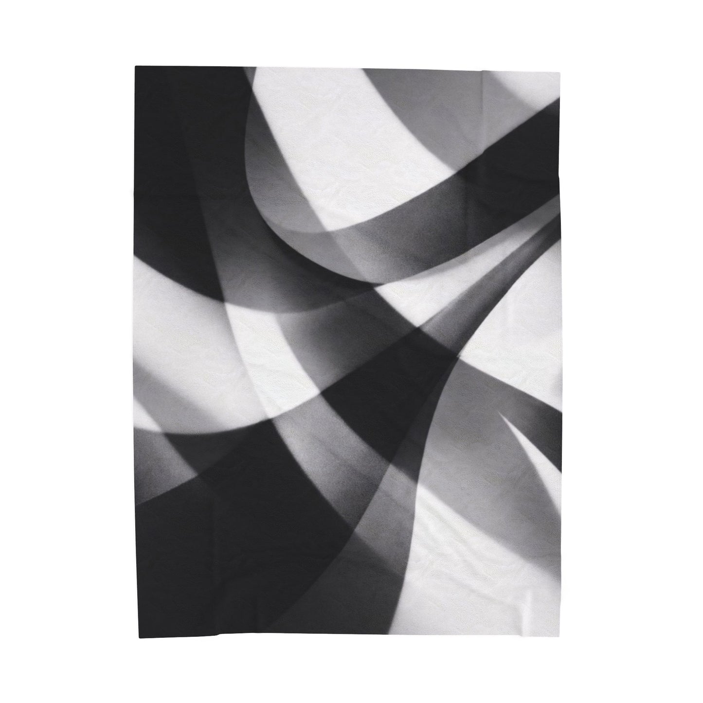 Abstract Black Smoke Design Velveteen Plush Blanket | Monochrome Swirl