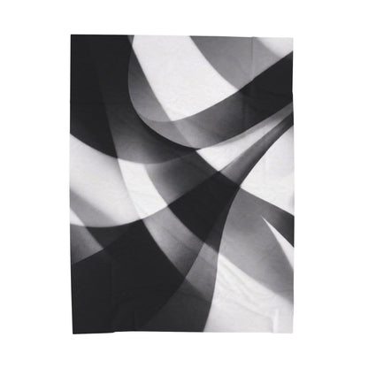 Abstract Black Smoke Design Velveteen Plush Blanket | Monochrome Swirl