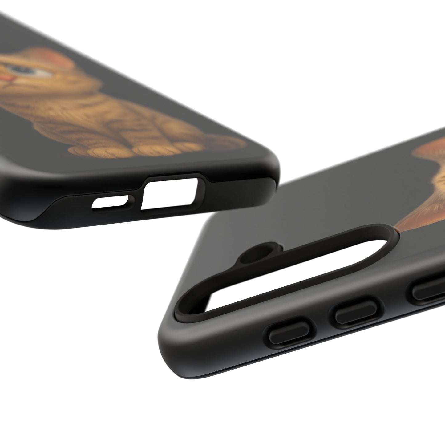 Cute sad kitty print phone case for iPhone, protective and stylish Cat Phone Case by Printify featuring a sad kitty design.