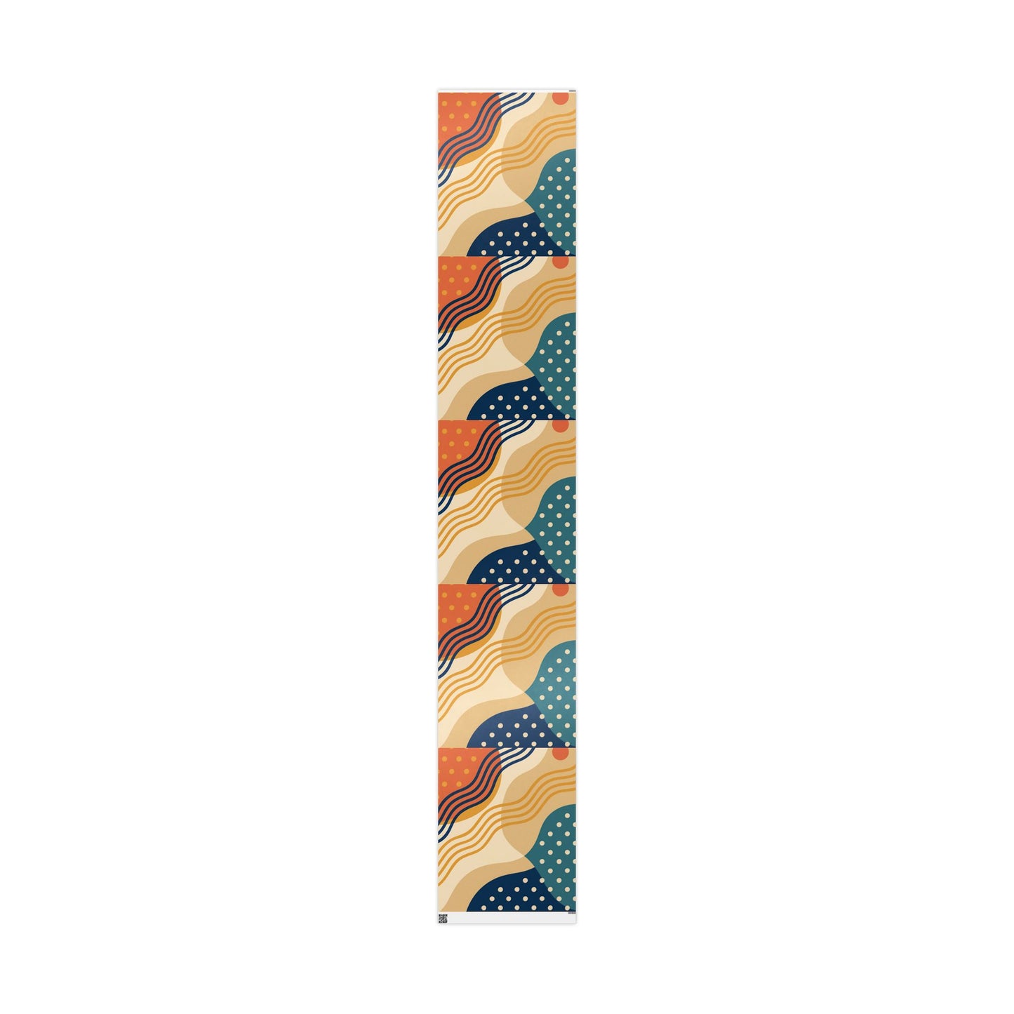 Abstract Retro Wave Wrapping Paper Roll — Mid-Century Geometric Gift Wrap