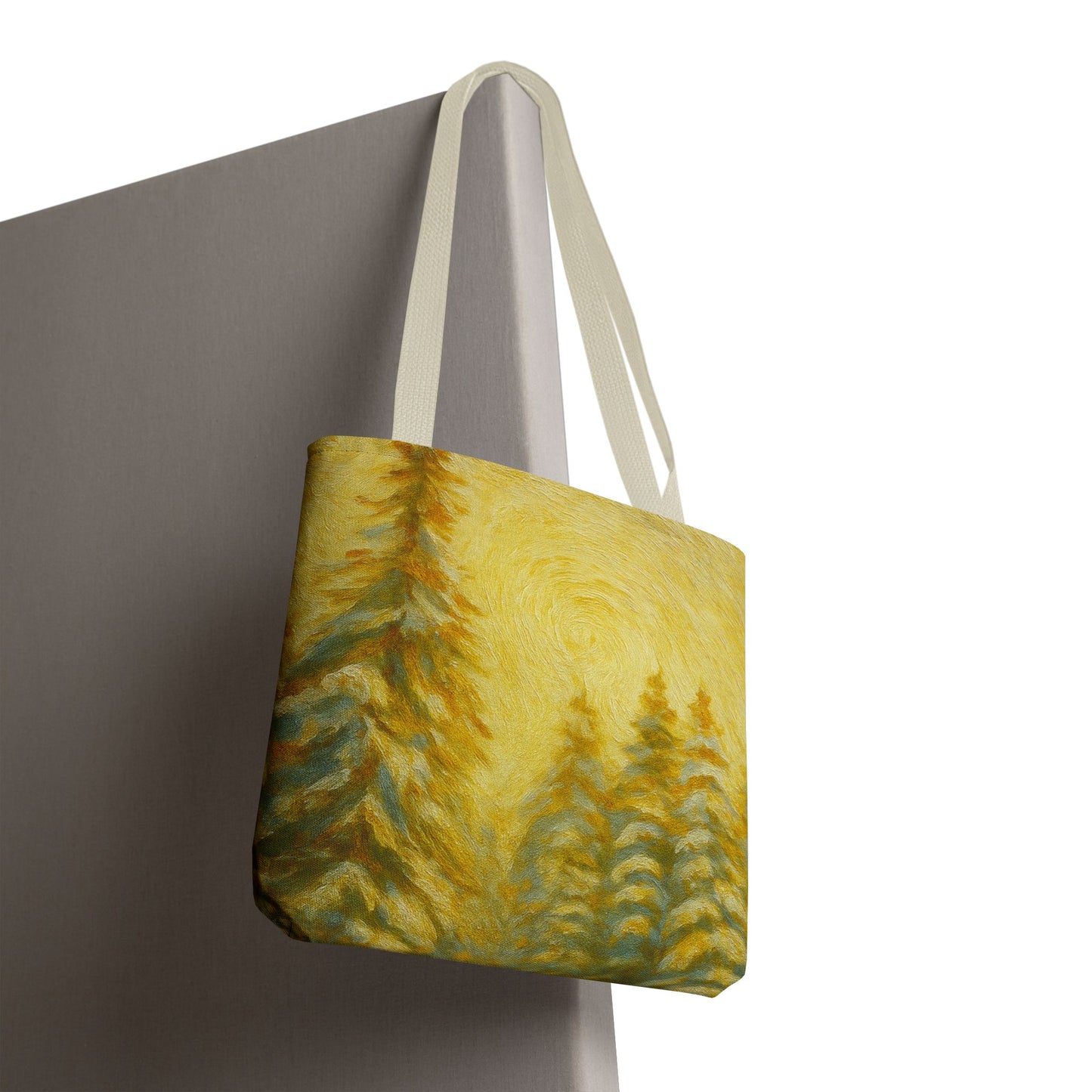 Eco-friendly canvas tote bag with artistic abstract design, perfect for beach or everyday use by Printify.
