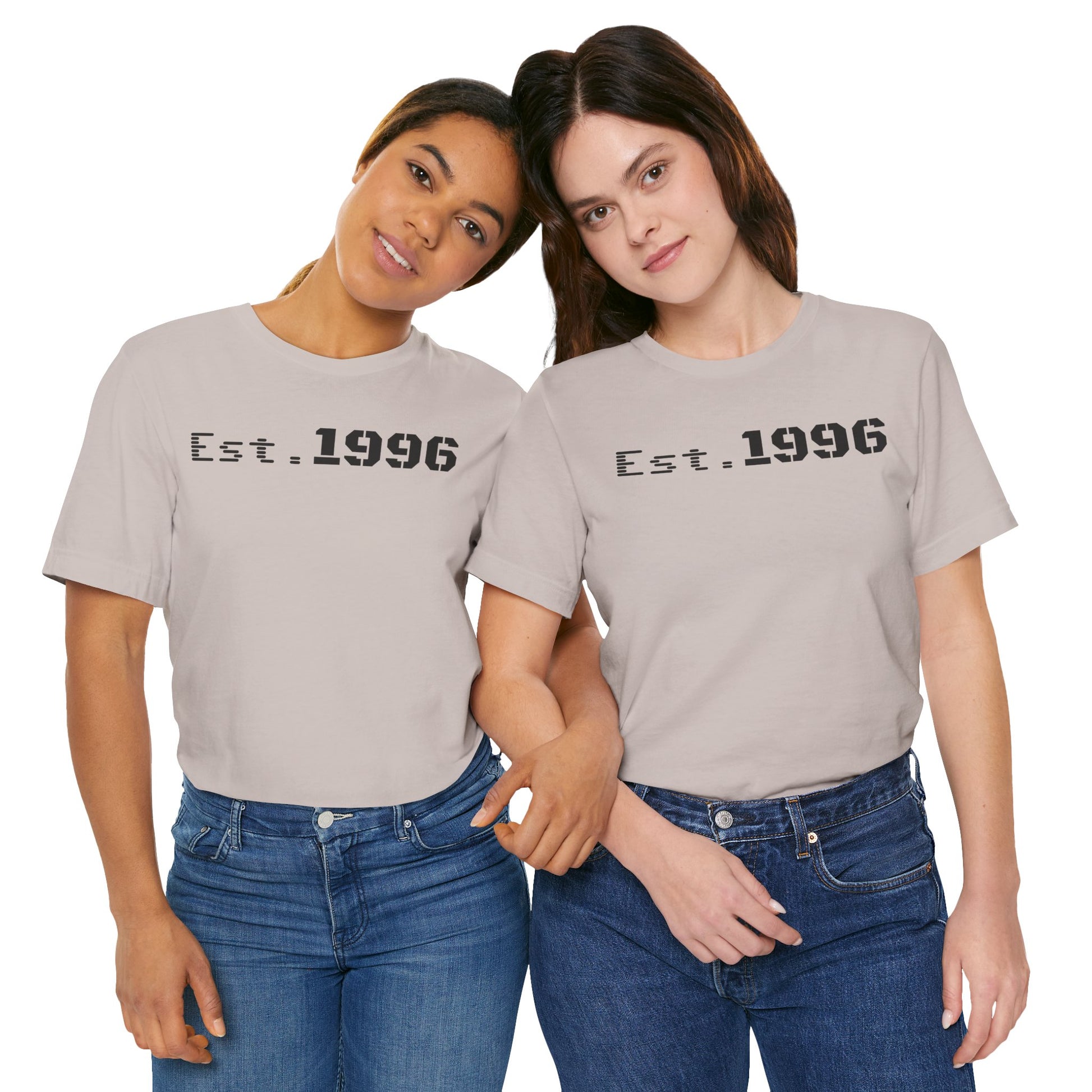 Unisex Jersey Tee - 'Est. 1996' Graphic Shirt, Birthday Gift, Casual Wear, Vintage Style, Retro Fashion, Gift for Him/Her - TRV