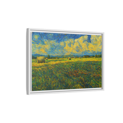 Framed multi-color landscape matte canvas print showcasing a vibrant scenic design by Printify.